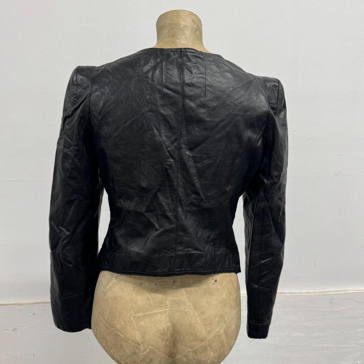 Vintage Black Multi-Way Zip Side Avant Garde Leather Jacket