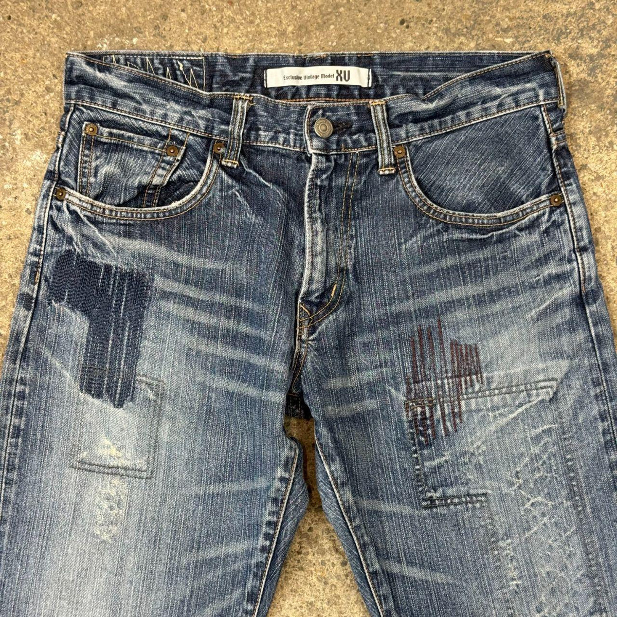 Vintage EDWIN Exclusive Vintage 403XV Distressed Patchwork Jeans