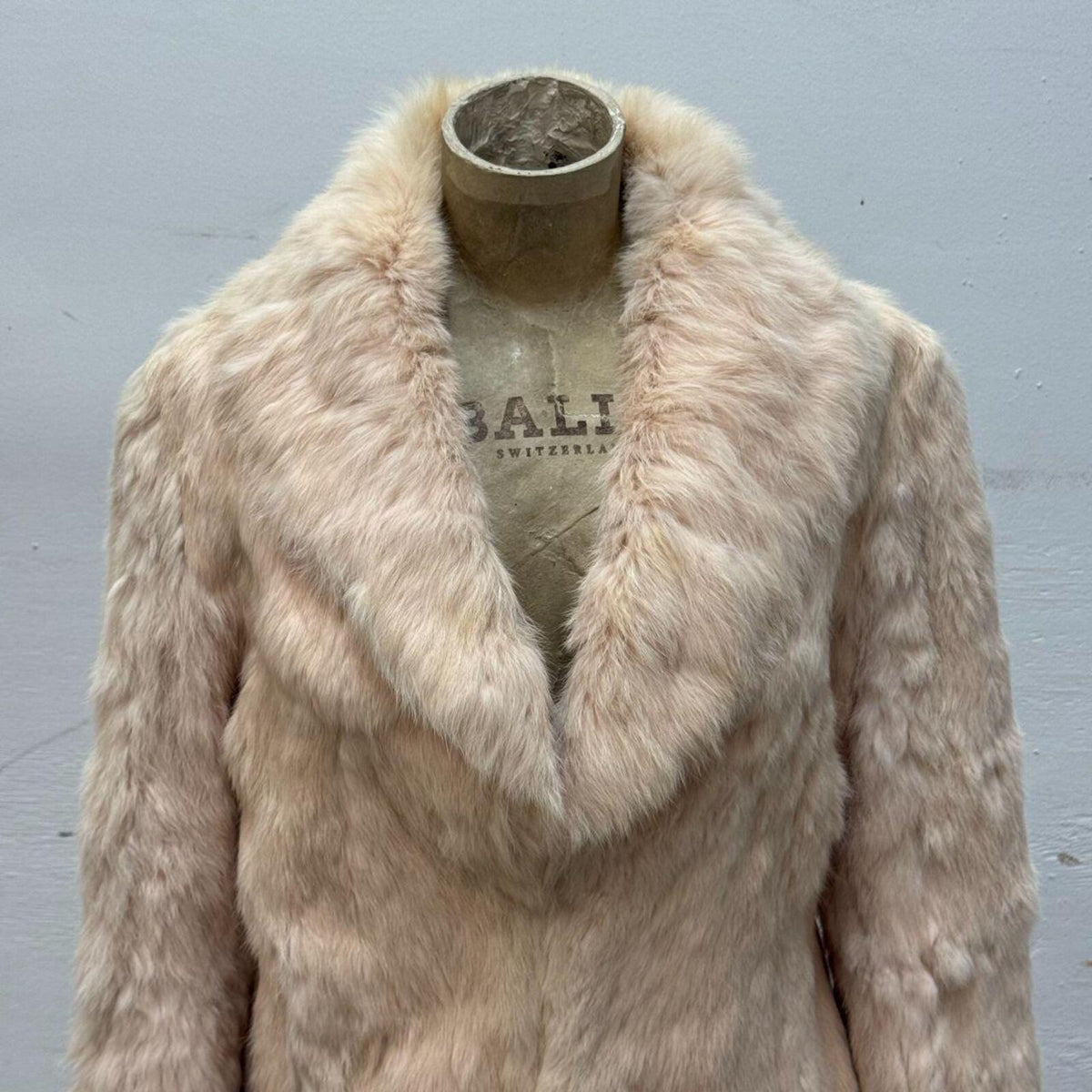 Vintage Y2K Blossom-Pink Rabbit Fur Jacket Coat