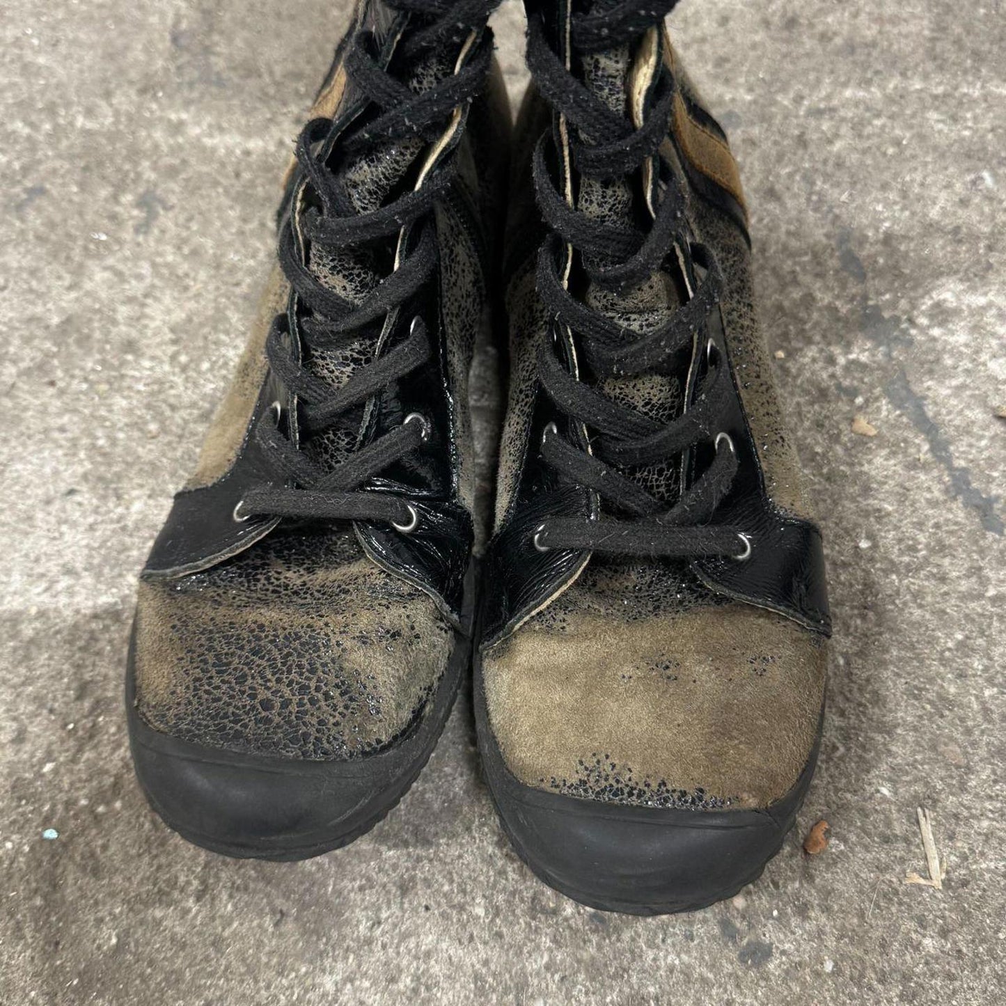Vintage Distressed Boxing Style Boots