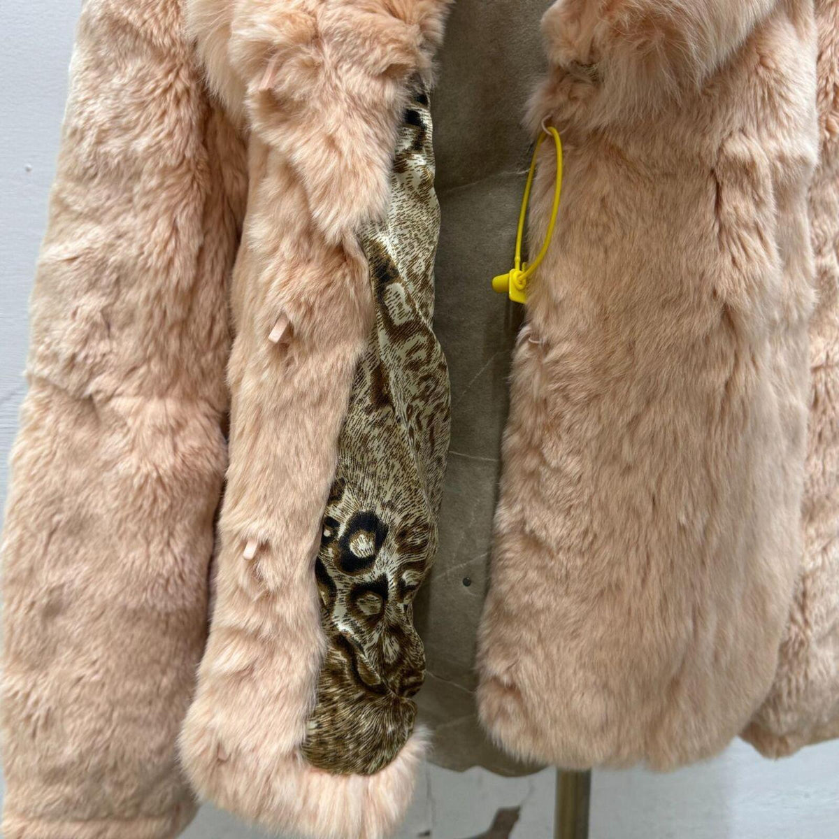 Vintage Blush Pink Rabbit & Fox Fur Jacket Coat