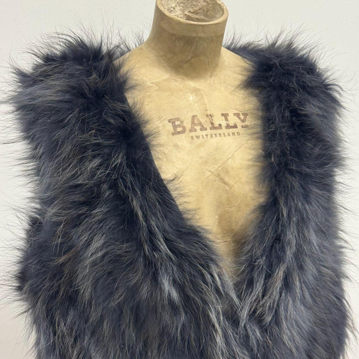 Y2K Vintage Slate Gray Highlight Genuine Fox Fur Vest