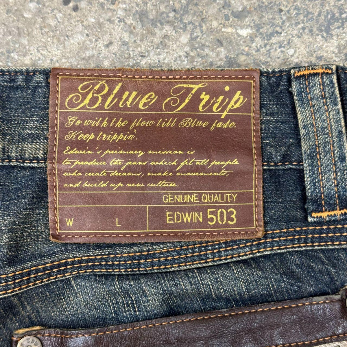 Vintage EDWIN Blue Trip BTZ503 Western Japanese Denim Jeans Y2K