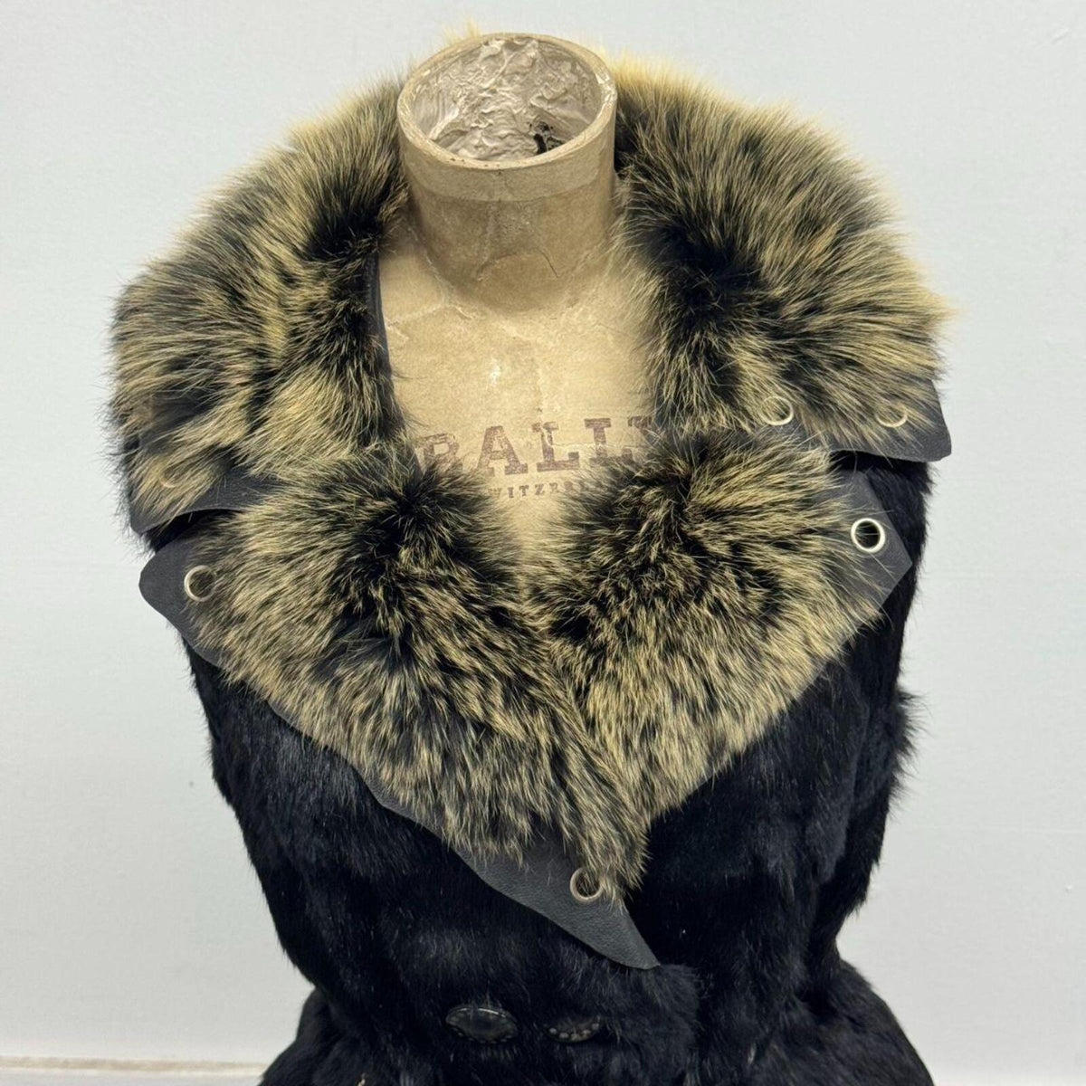 Vintage Black Fox Fur & Rabbit Fur Vest