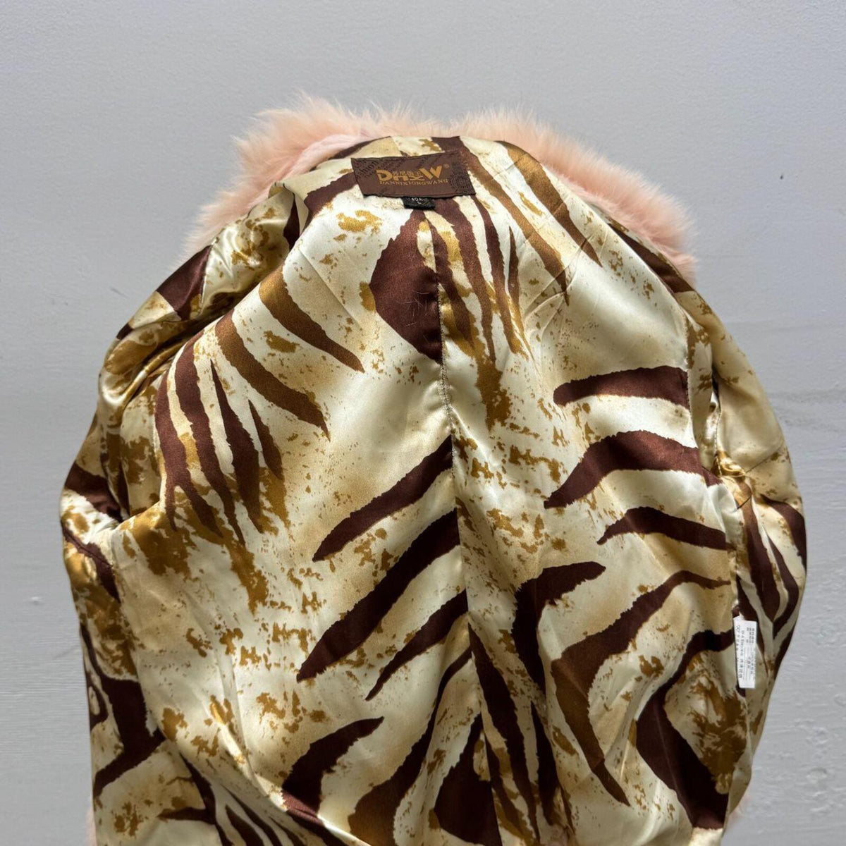 Y2K Vintage Blush Pink Rabbit & Fox Fur Jacket Coat