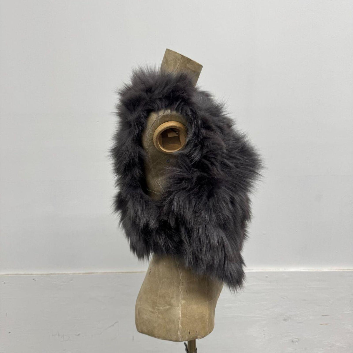 Y2K Vintage Light Slate Gray Genuine Fox Fur Vest