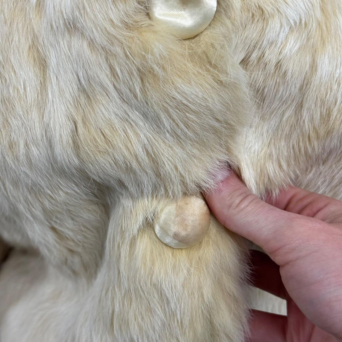 Vintage Cream White Rabbit Fur Jacket Coat