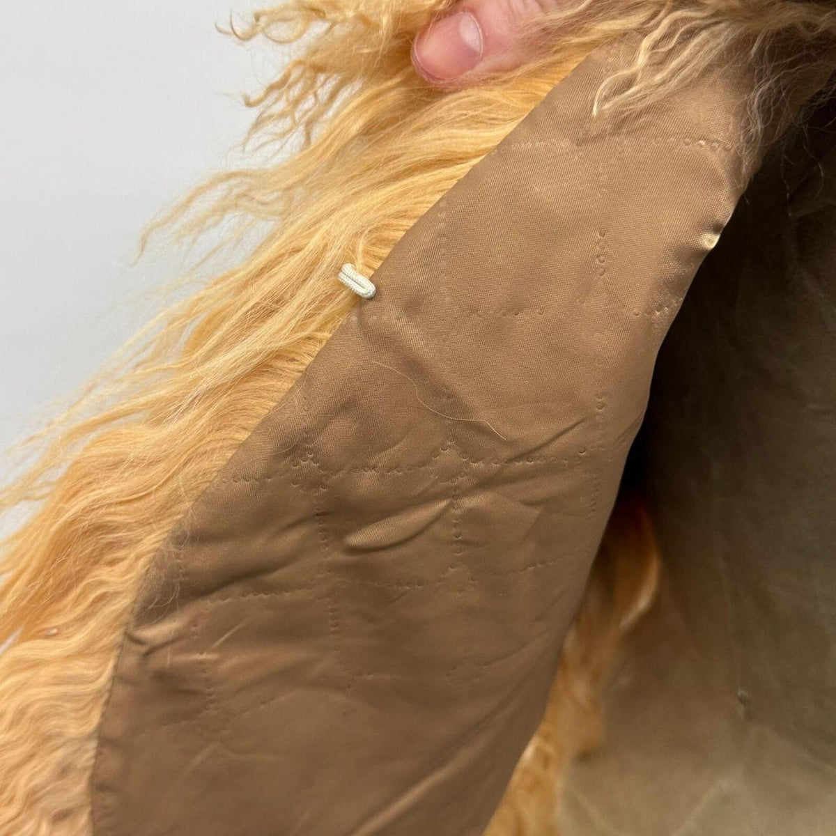Vintage Tan Mongolian Lamb Cropped Vest