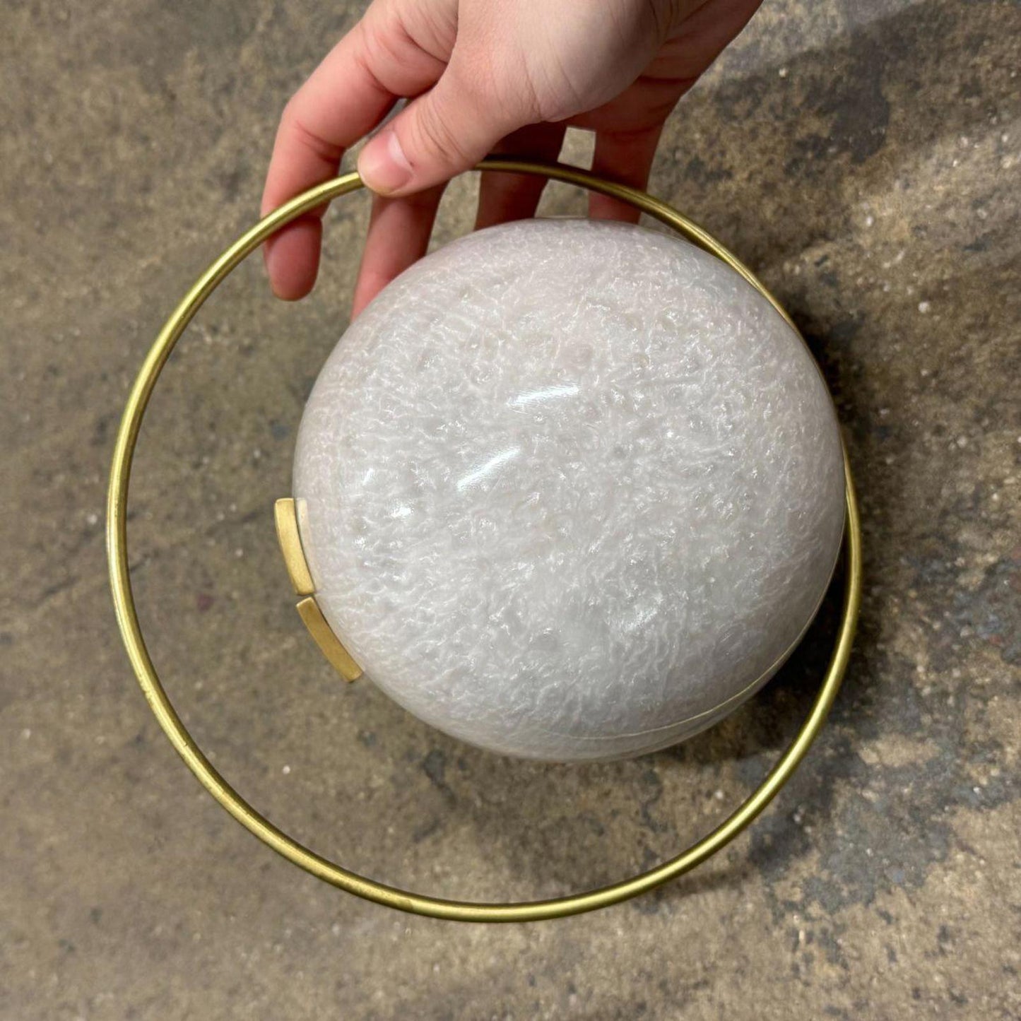 Auvré Daylight Orb Evening Clutch in Pearl White