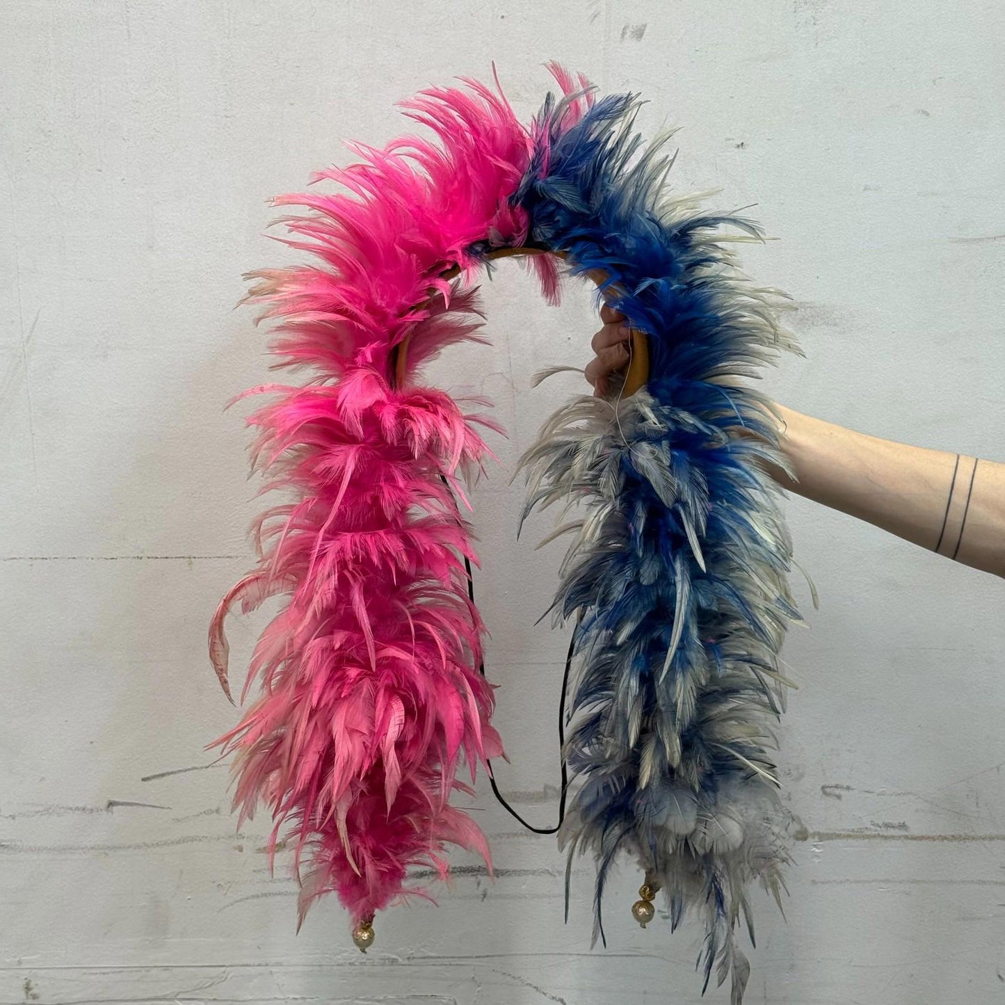 Vintage 60s 70s Hollywood Showgirl Feather Headdress Film Burlesque Costume