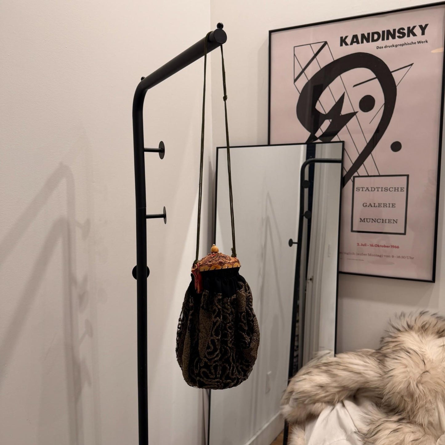 Pristine 1920s Antique Flapper Purse Carved Celluloid Frame