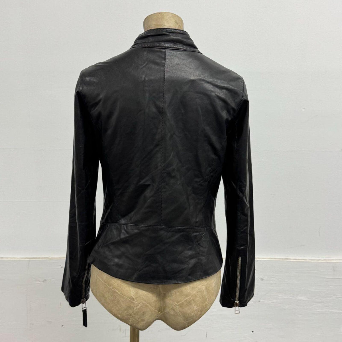 Vintage Black Multi-Zip Avant Garde Leather Moto Jacket