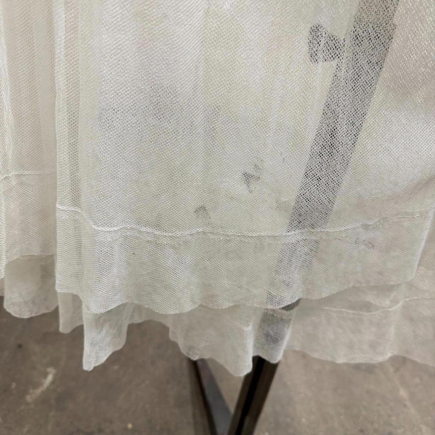 Edwardian Vtg 1910s White Lace Tulle Lingerie Dress Antique