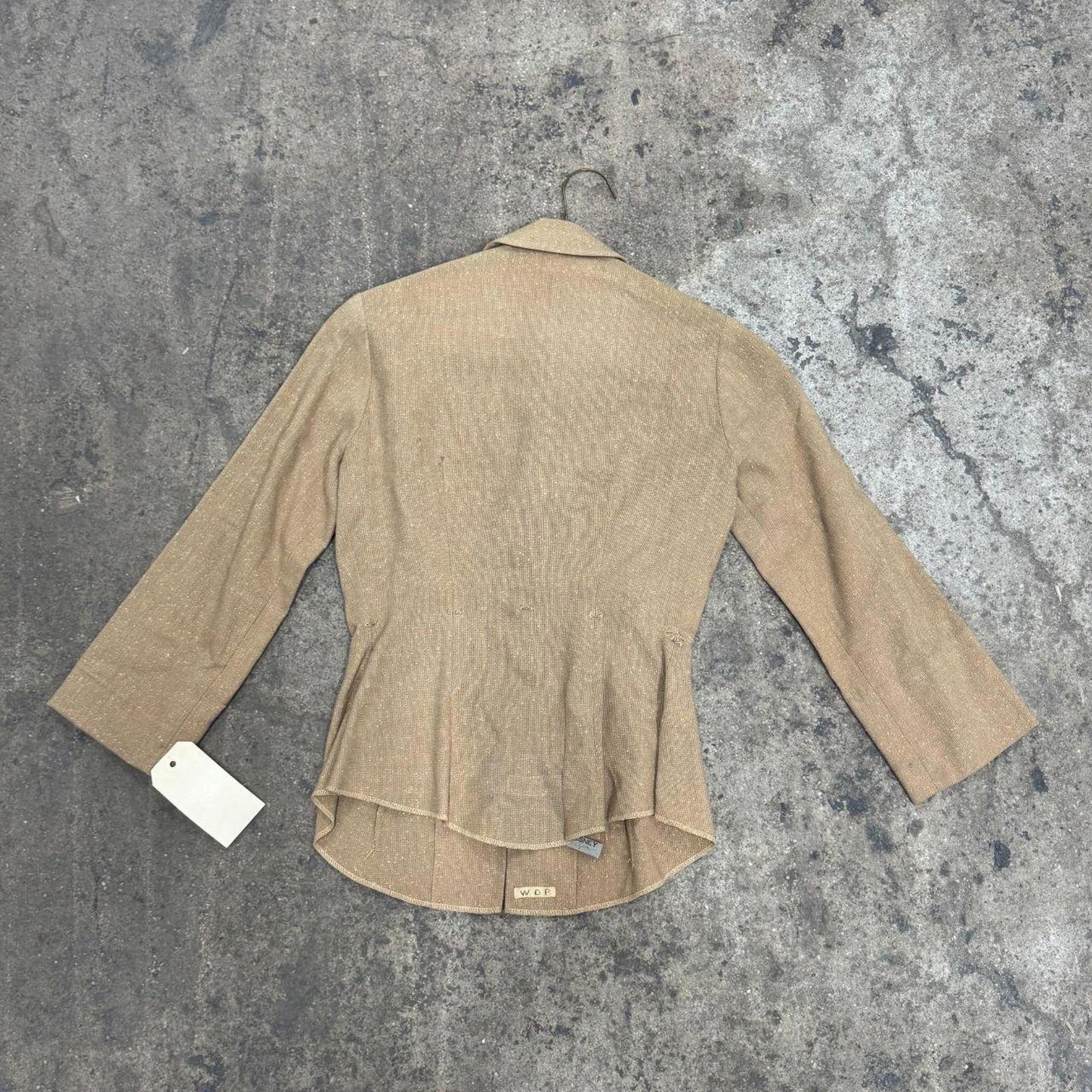 Vintage Tan Textured Victorian Western Jacket 50s does 1800s Disney Film Costume