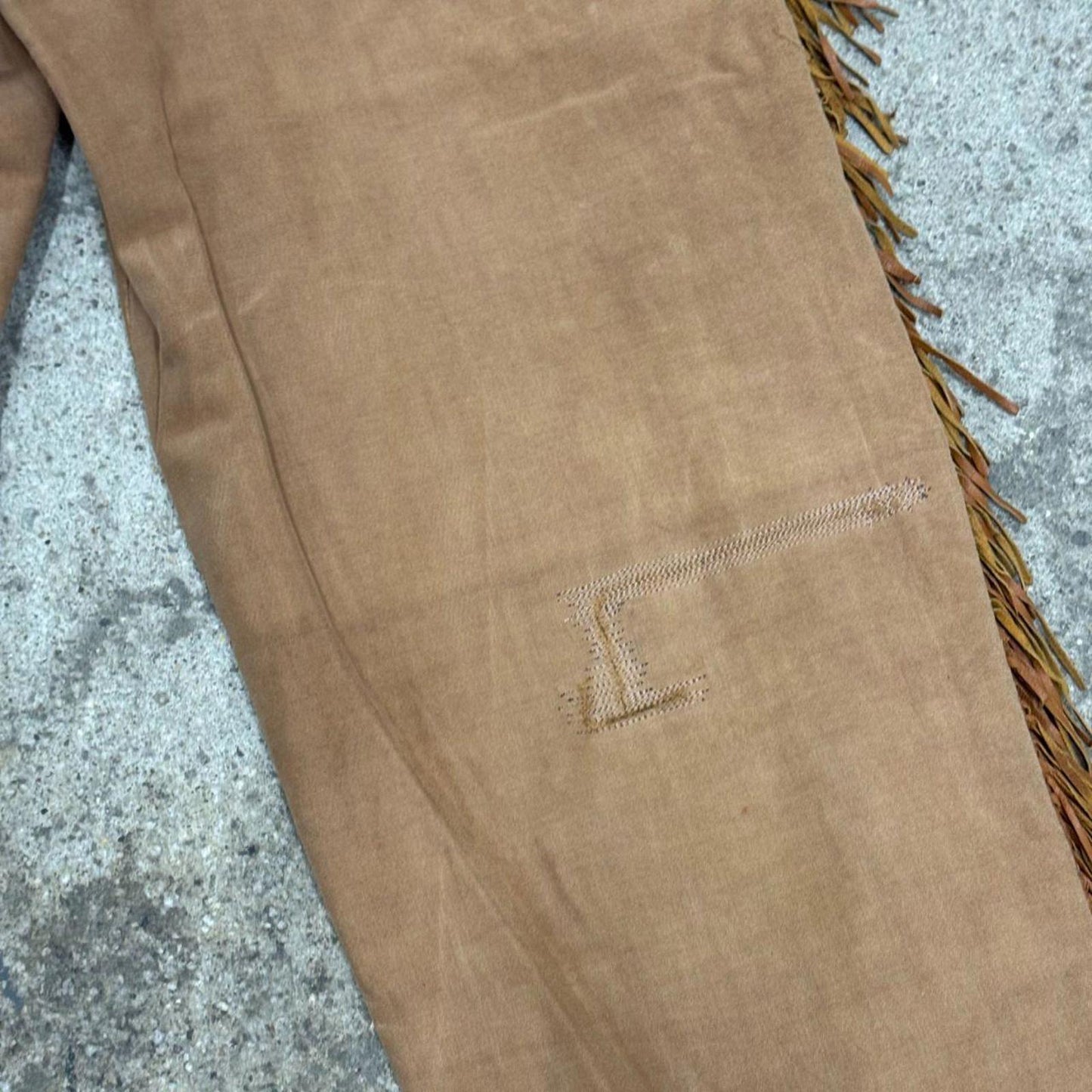 Vintage 40s 50s Faded Fringed Western Film Costume Victorian Trousers