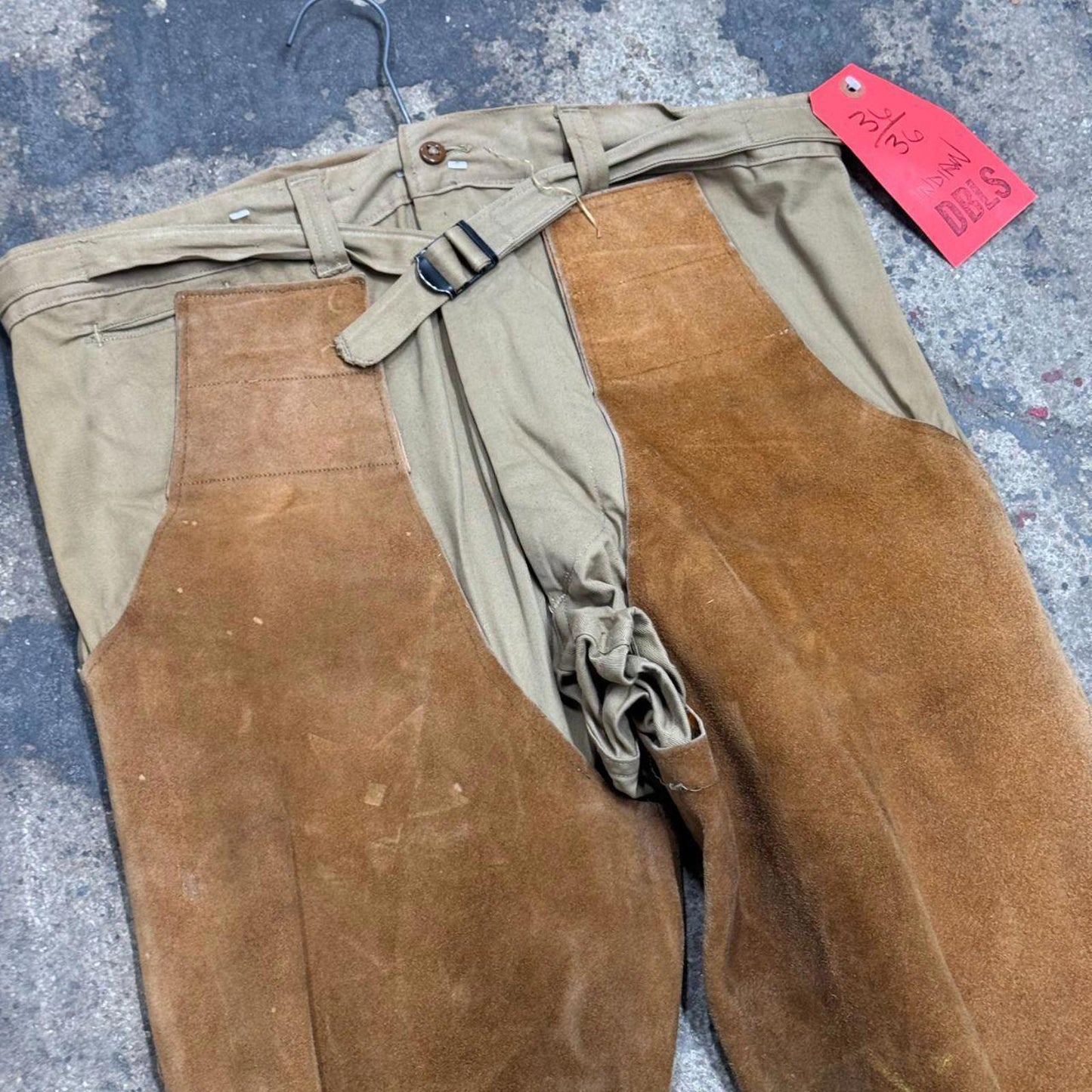 Vintage 1940s 50s Genuine Suede Western Film Costume Chap Bellbottom Trousers