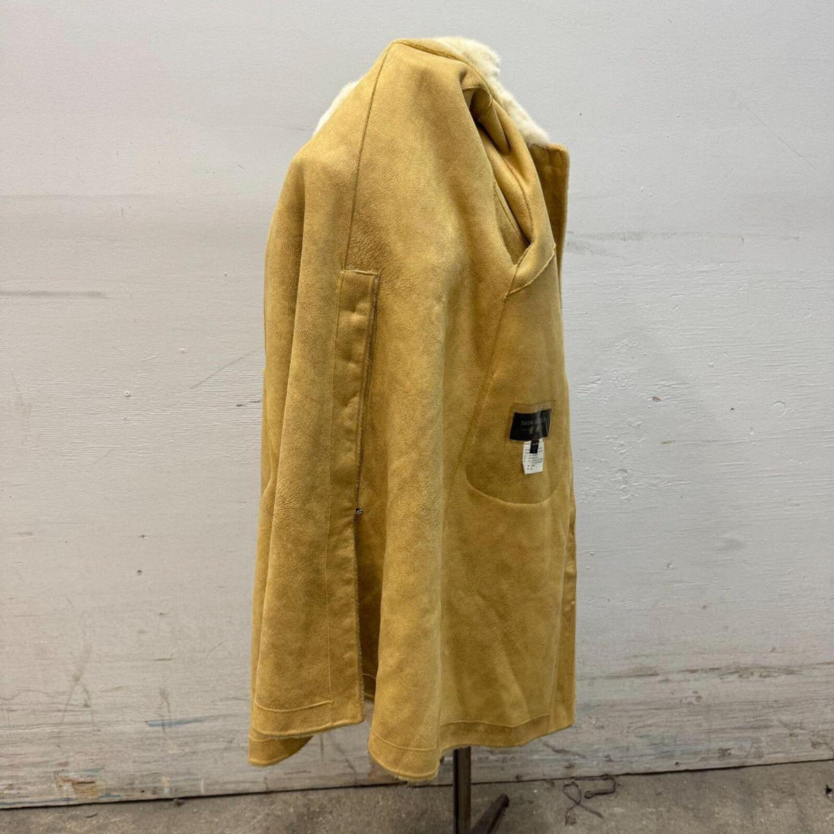 Vintage Honey Bouclé Wool and Fur Collar Teddy Coat
