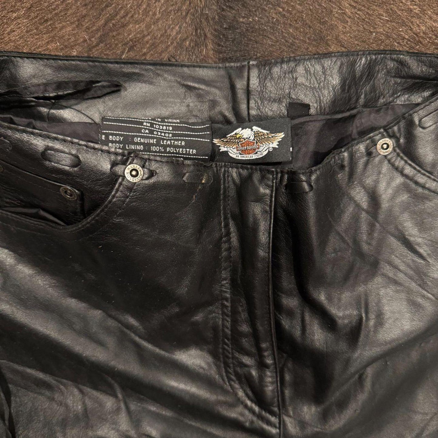 Vintage Rare Heavy Studded Harley-Davidson Leather Pants