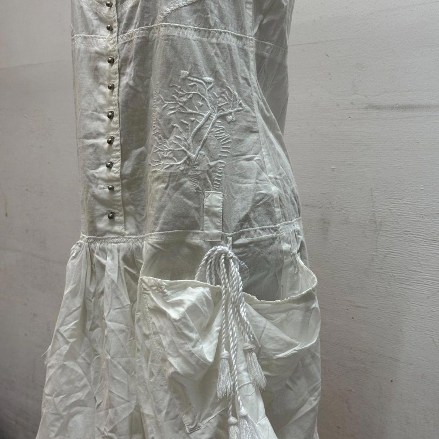 Vintage La Mode Est à Vous White Cotton Parachute Dress