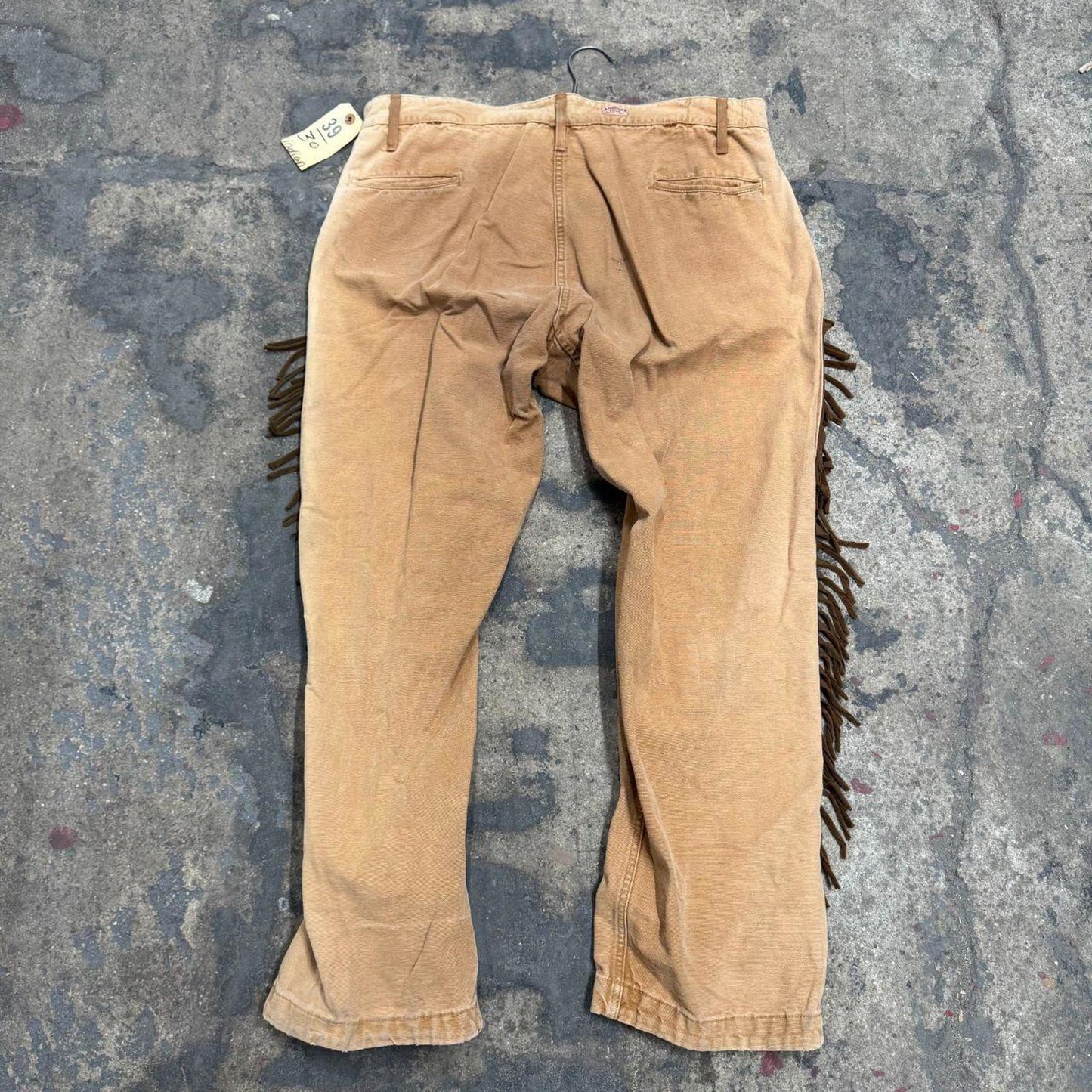 Vintage 40s 50s Faded Fringed Western Film Costume Victorian Trousers
