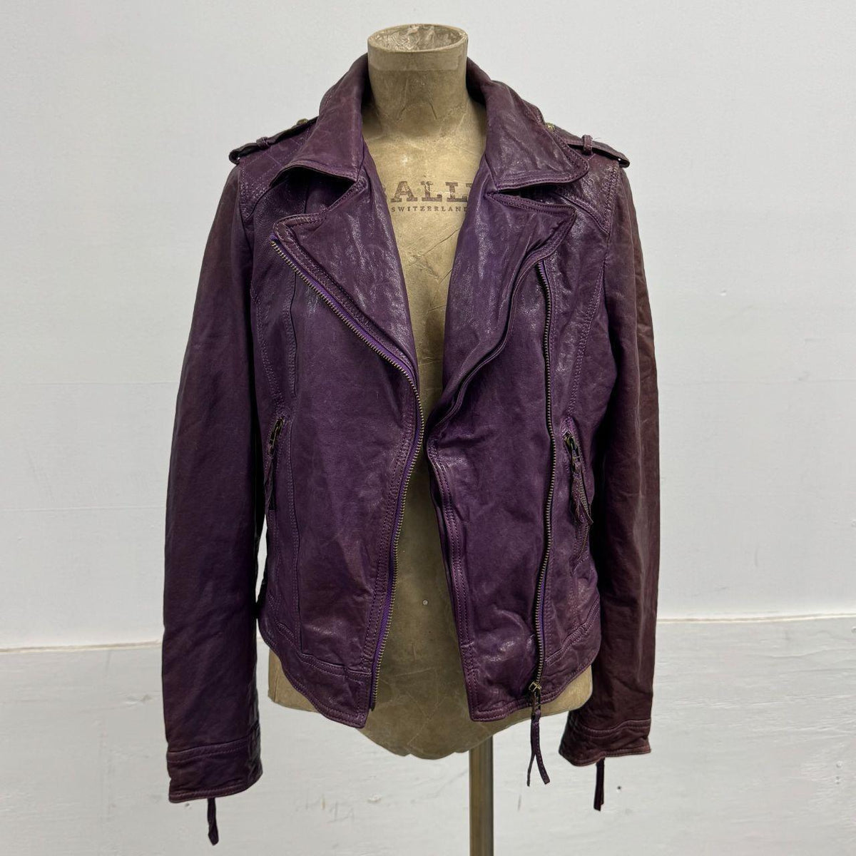 Vintage Faded Purple Avant Garde Leather Jacket