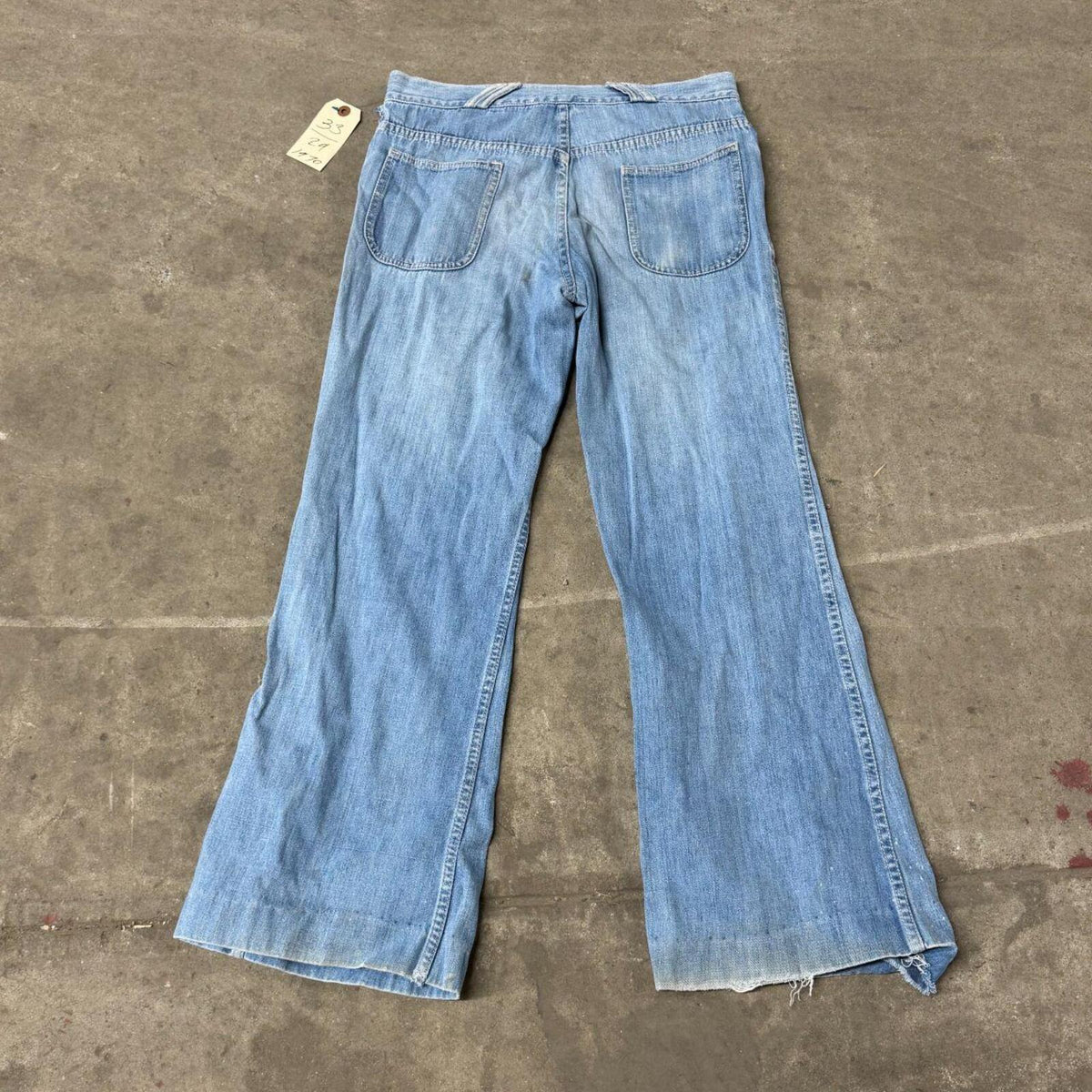 70s Vintage Hang Ten Denim Bell Bottom Flares 33x29 GRAIL