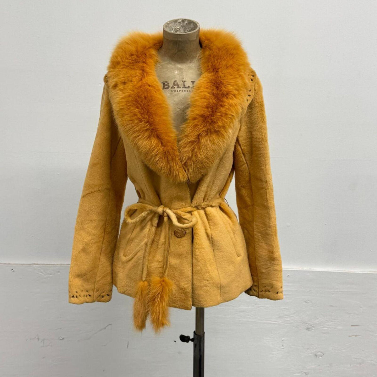 Vintage Y2K "Golden Fleece" Sheared Lambskin & Fox Fur Jacket Coat