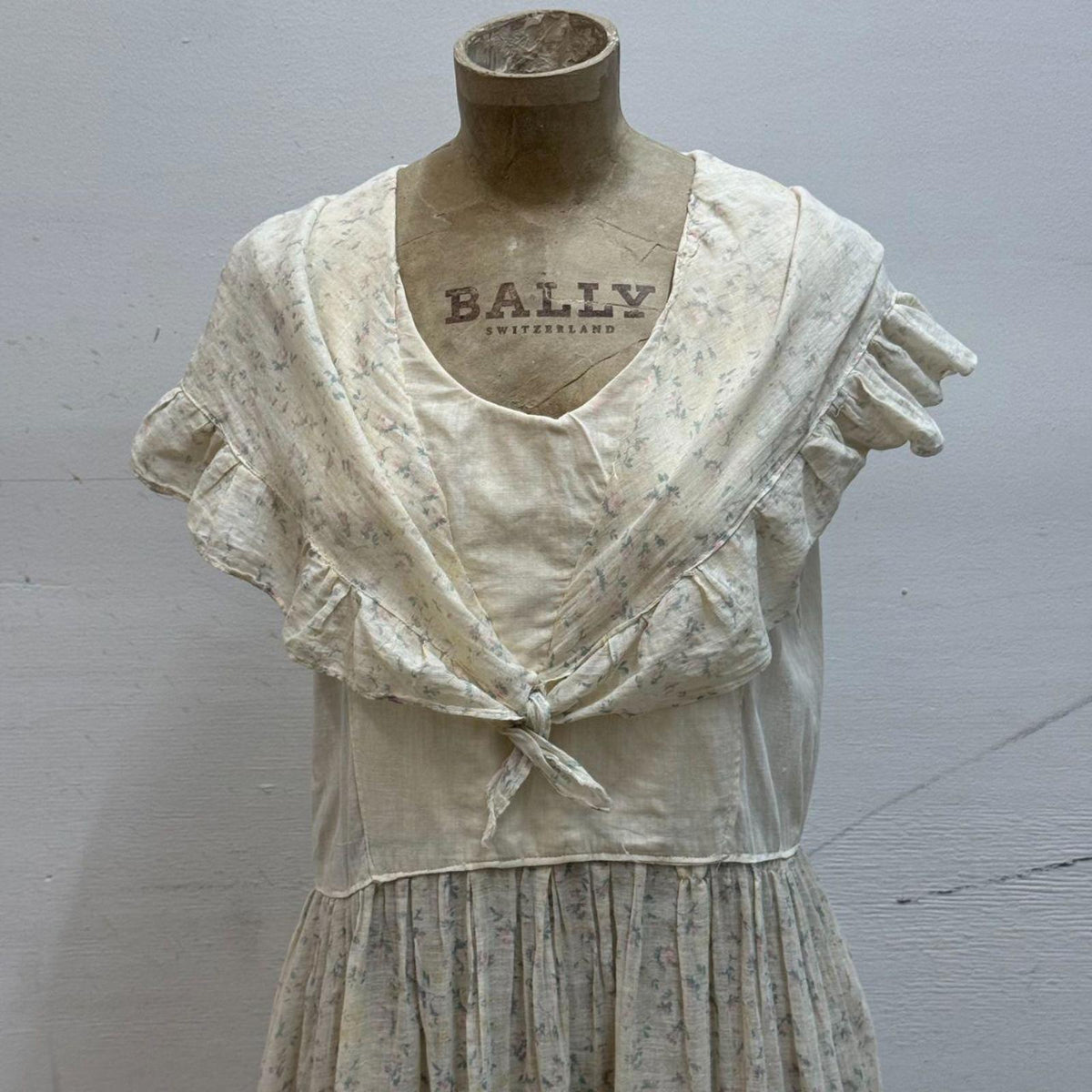 Vintage 30s 40s Edwardian Revival Antique Broadcloth Sailor Day Dress