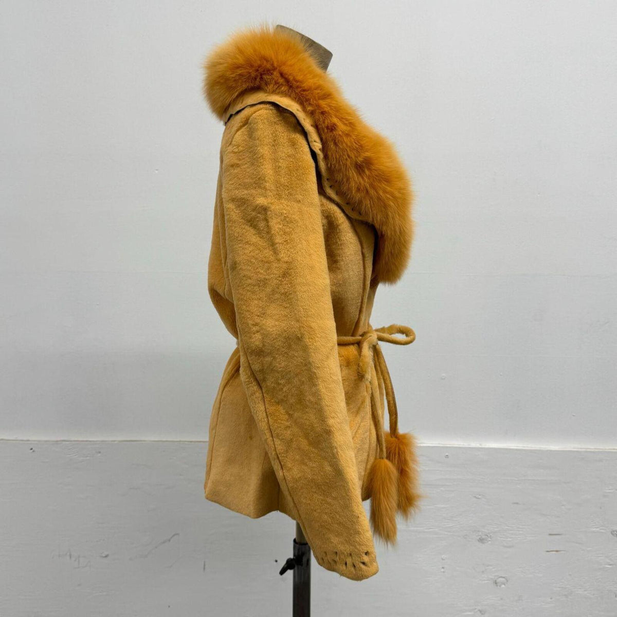 Vintage Y2K "Golden Fleece" Sheared Lambskin & Fox Fur Jacket Coat