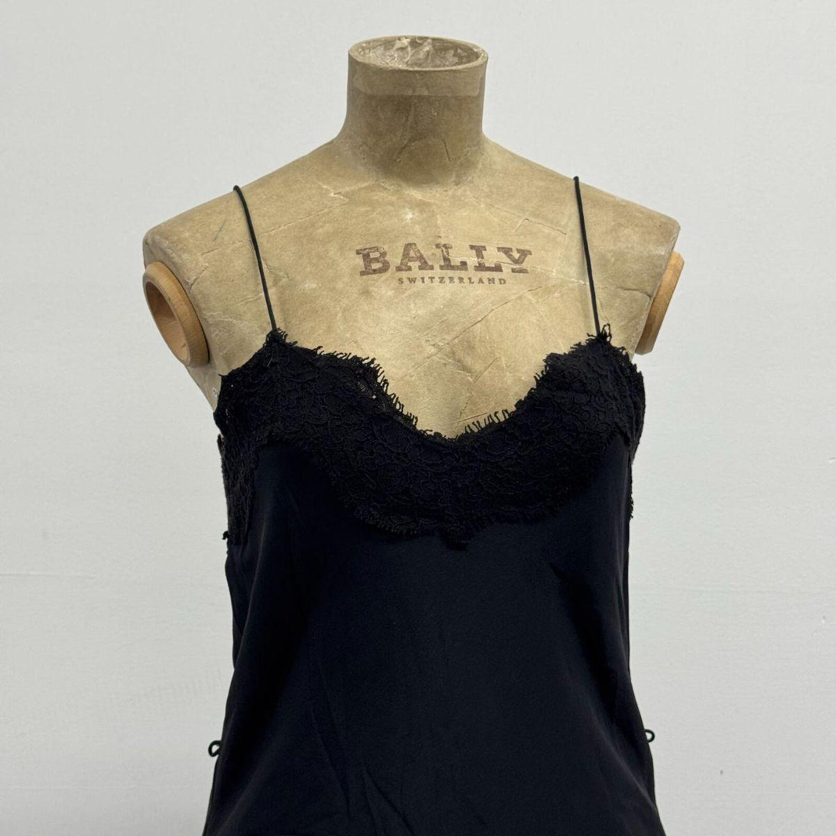 Vintage 90s Y2K Noir Silk Lace-Trim Slip Dress