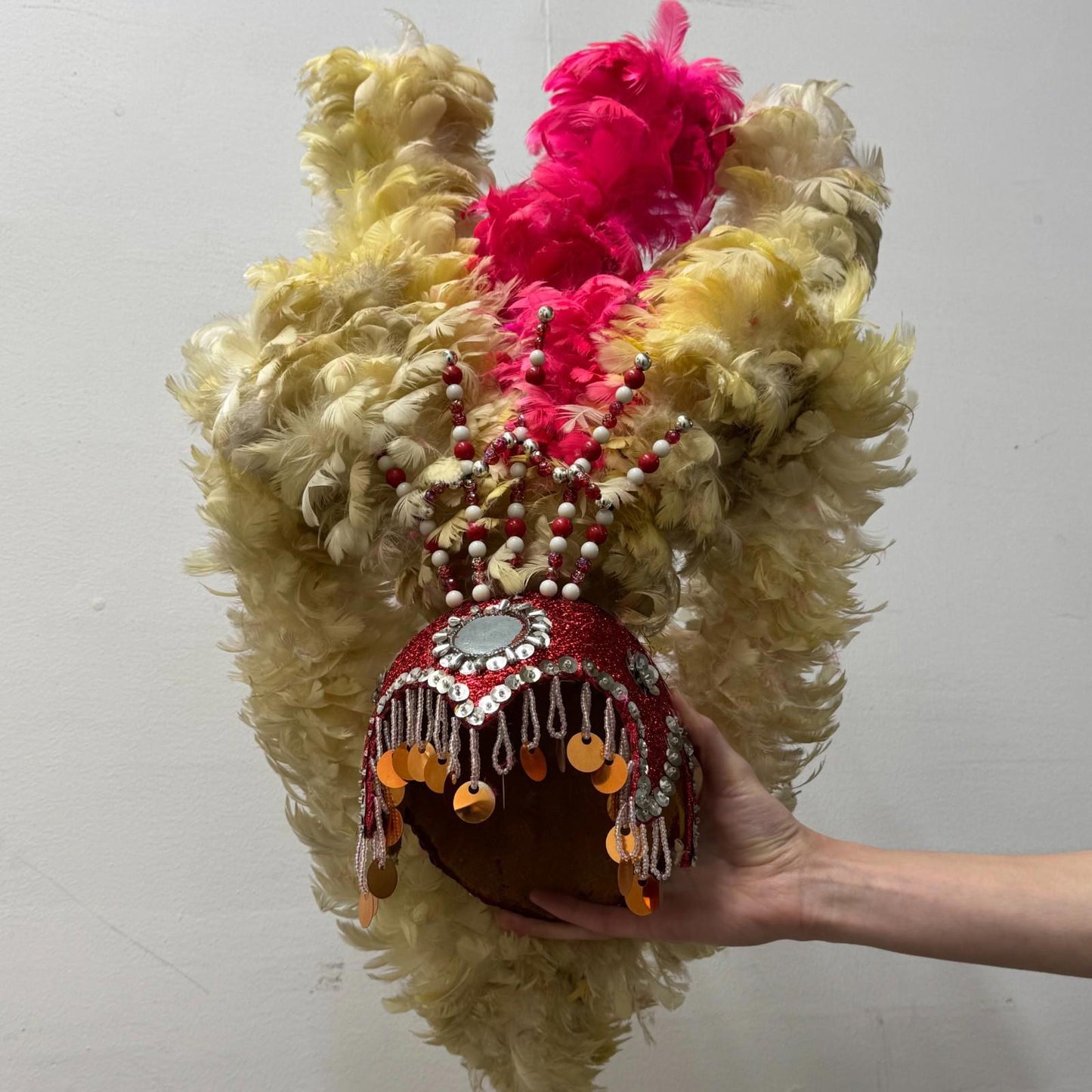Vintage 60s 70s Hollywood Showgirl Feather Headdress Film Burlesque Costume