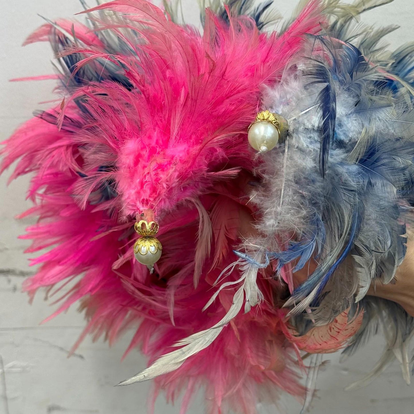 Vintage 60s 70s Hollywood Showgirl Feather Headdress Film Burlesque Costume