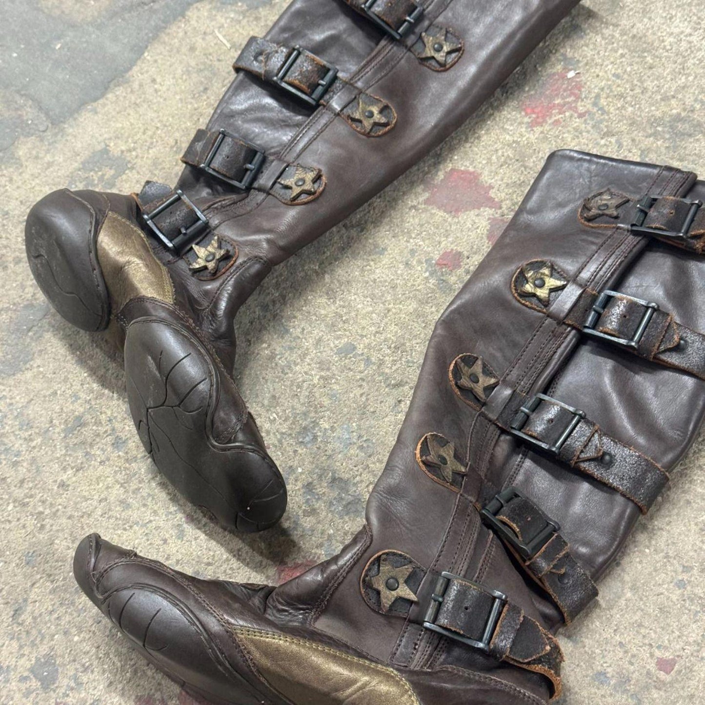 Y2K Vintage Marithé + François Girbaud Star Leather Boots