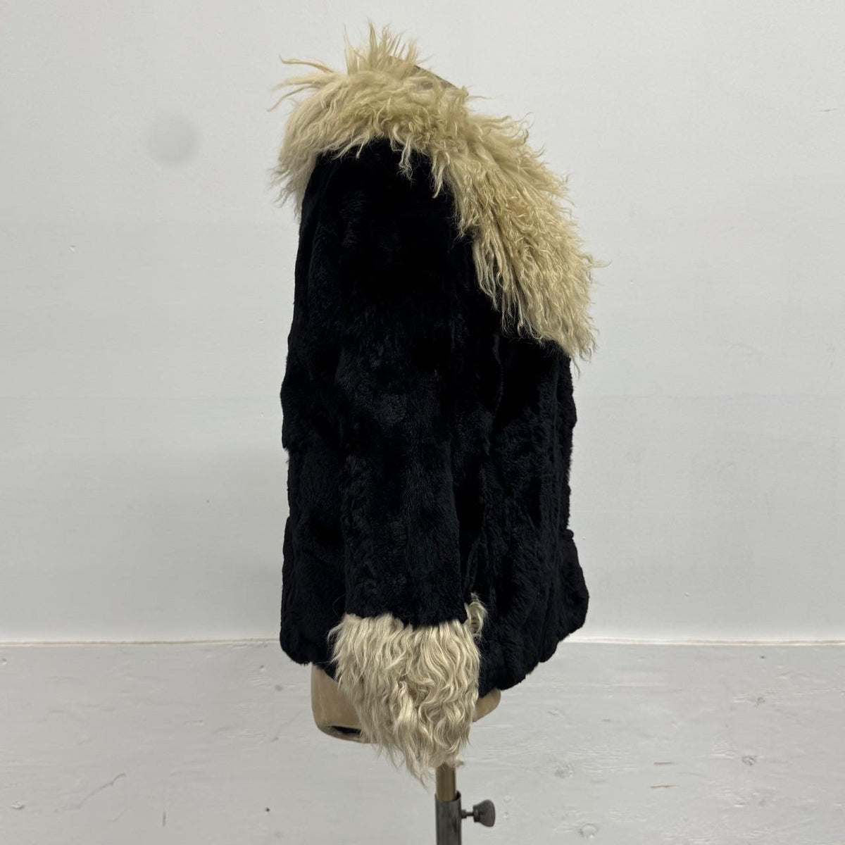 Vintage Y2K Black Rabbit & Wool Jacket Coat