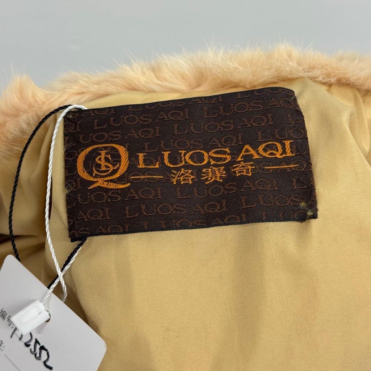 Vintage Cream Peach Rabbit Fur Jacket Coat