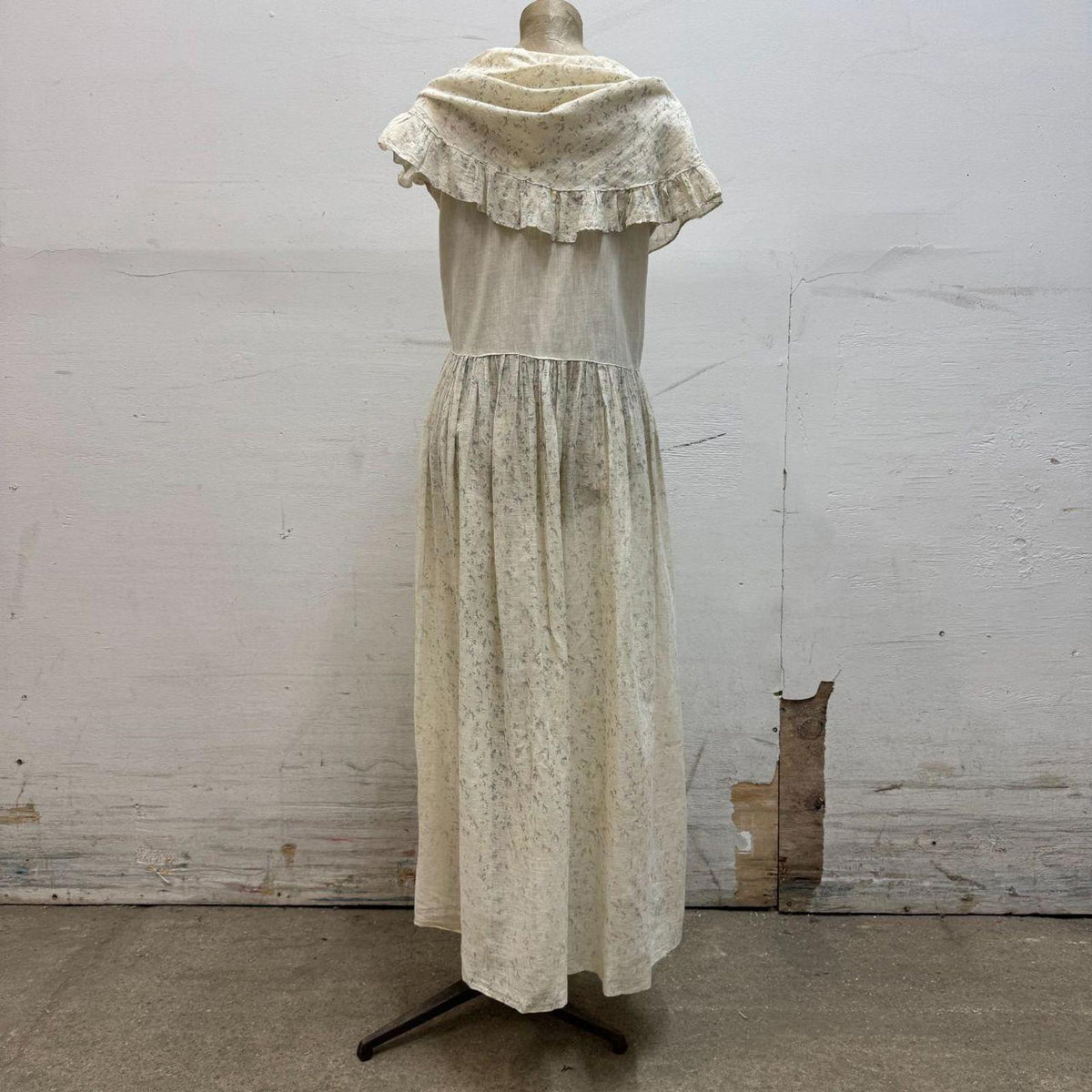 Vintage 30s 40s Edwardian Revival Antique Broadcloth Sailor Day Dress