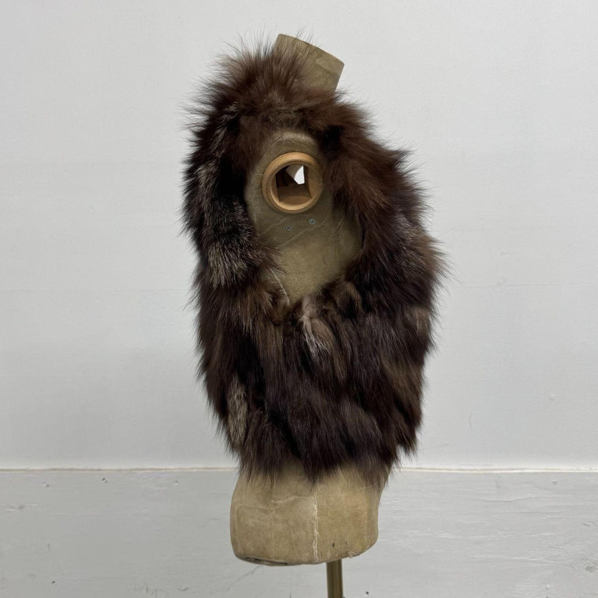 Y2K Vintage Variegated Brown Genuine Fox Fur Vest