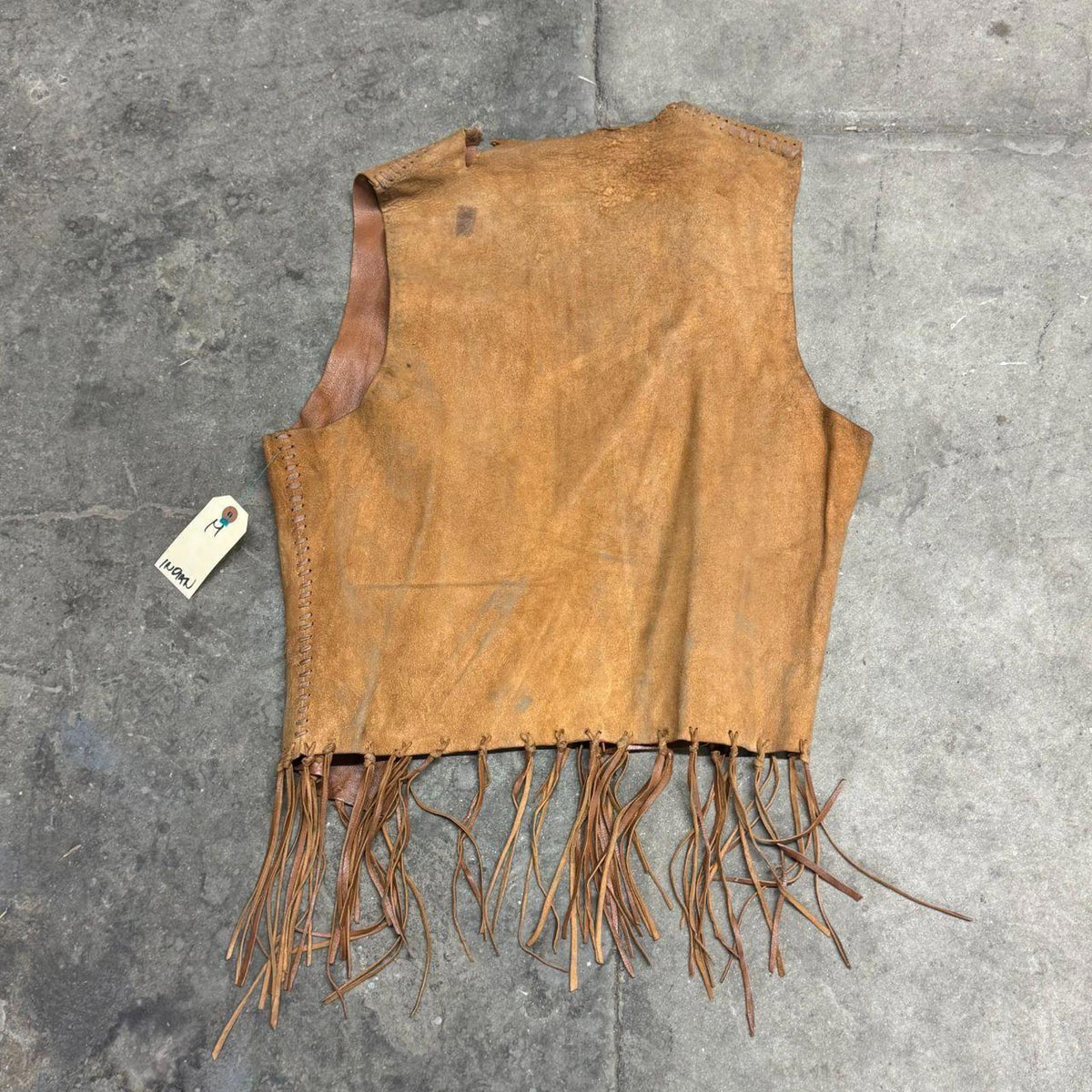 Vintage 60s 70s Fringed Suede Western Vest Brown Film Costume