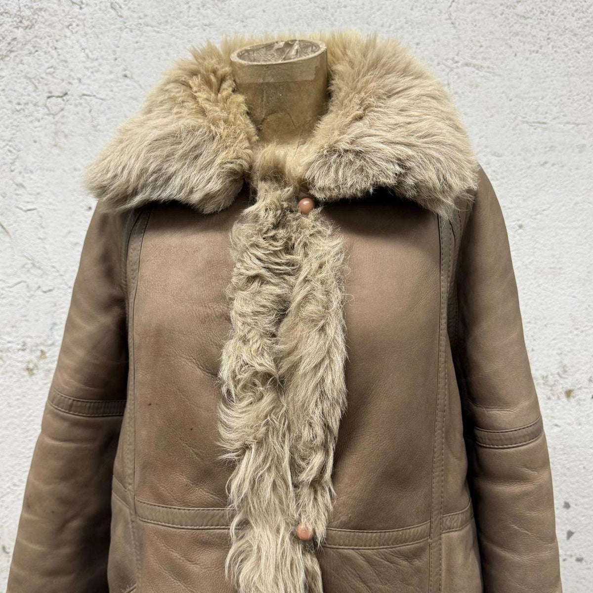 Vintage 70s Afghan Penny Lane Leather Coat