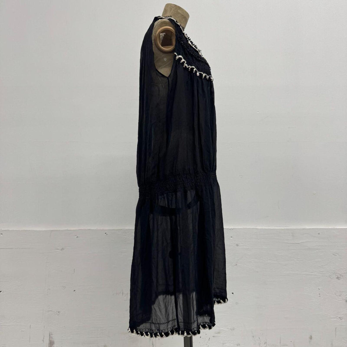 Vintage Tsumori Chisato 100% Silk Beaded Black Dress