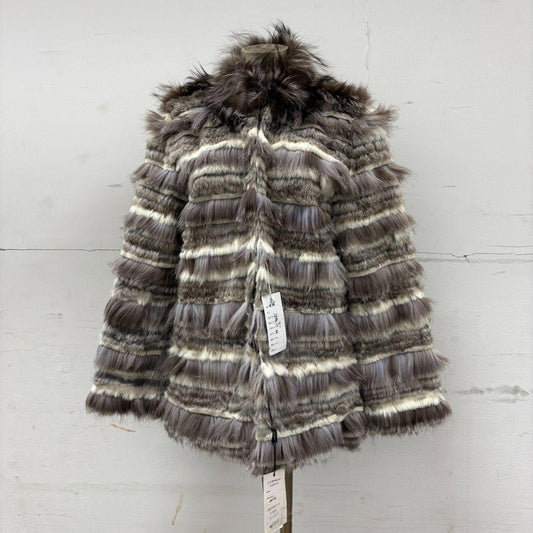 Vintage Y2K Tiered Fox & Rabbit Fur Coat