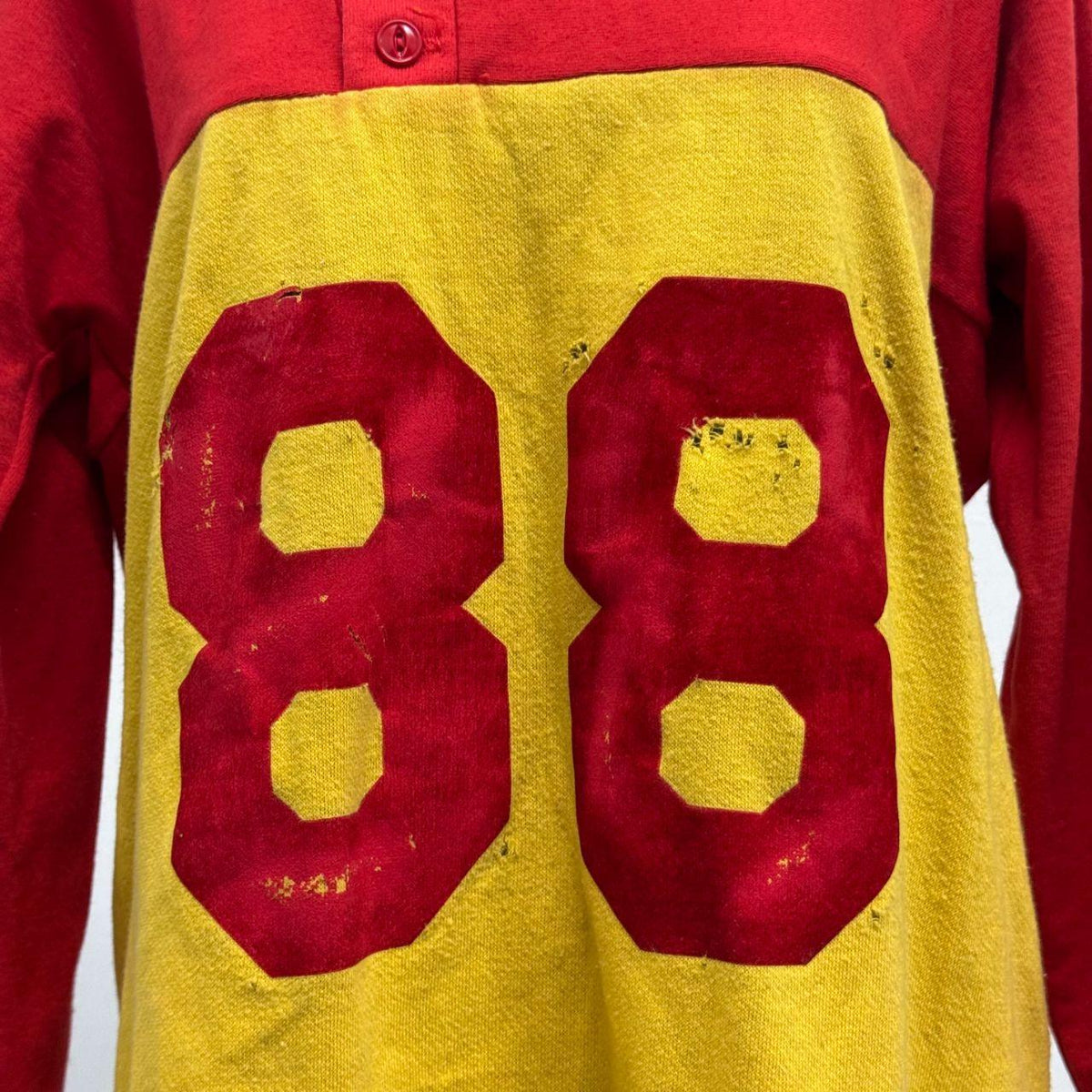 Vintage 70s Distressed Red 88 Henley Football Jersey TV COSTUME