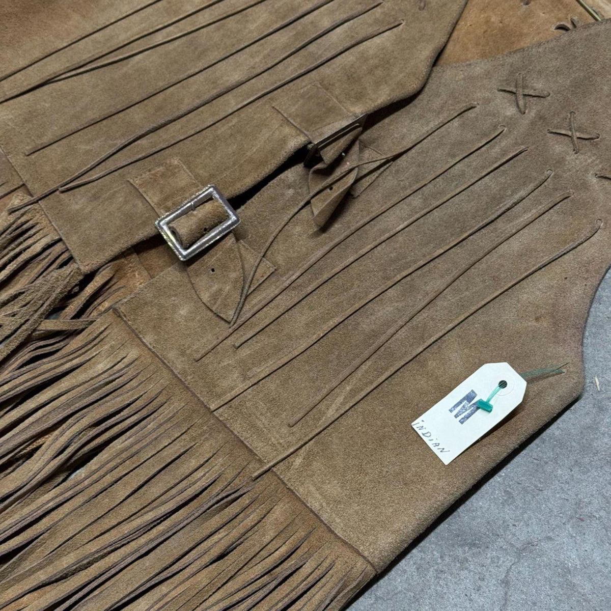 Vintage 60s 70s Suede Buckskin Western Film Costume Vest