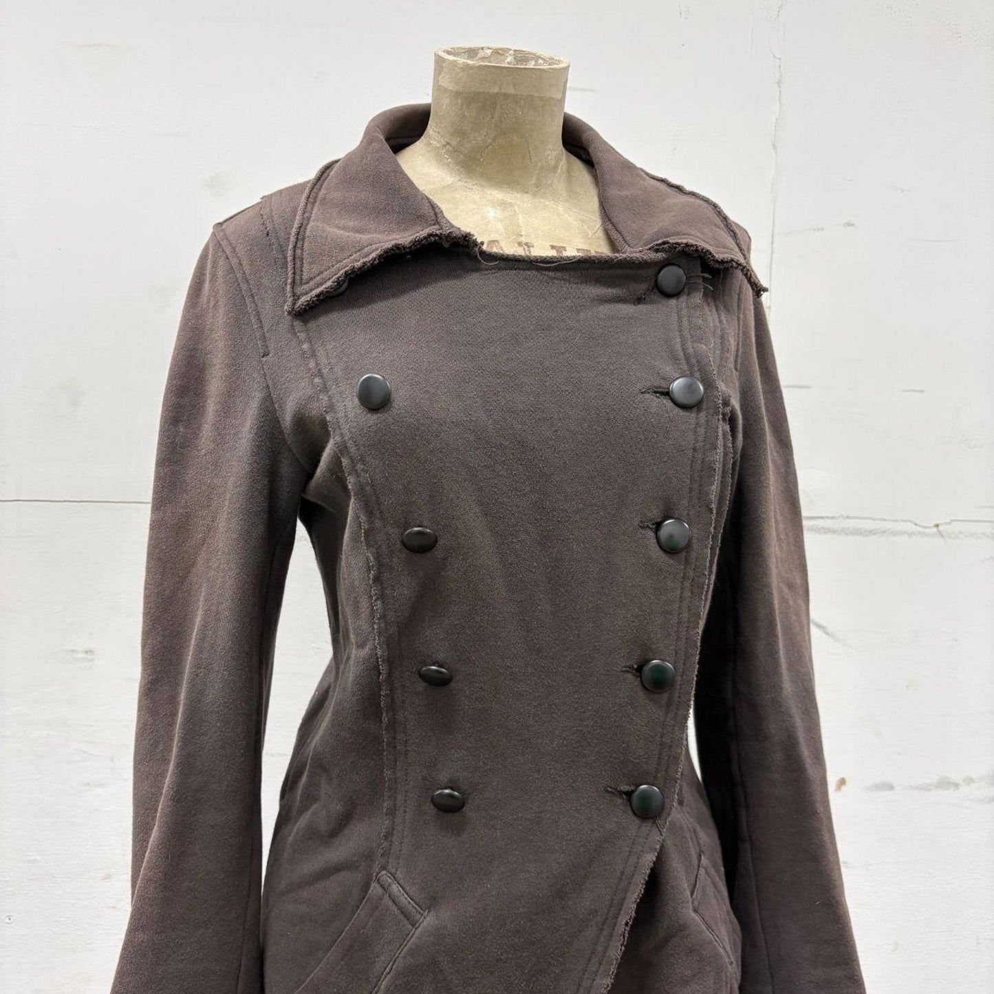 Khaki Brown Vintage Cop Copine Deconstructed Military Coat