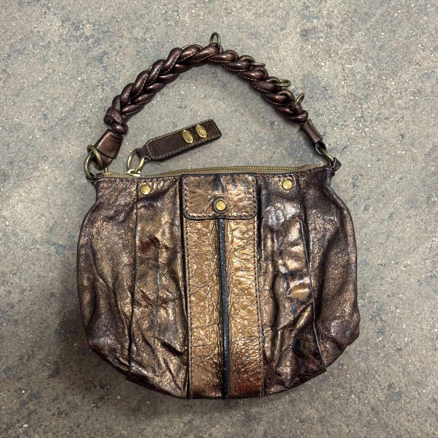 RARE Vintage Chloé Leather Bag - Metallic Bronze Y2K