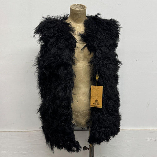 Vintage Black Mongolian Lamb Vest