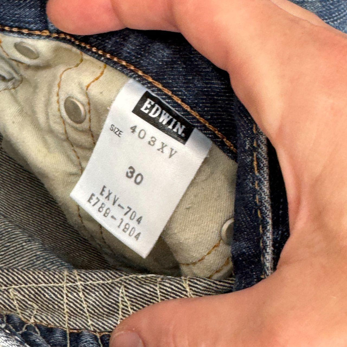 Vintage EDWIN Exclusive Vintage 403XV Distressed Patchwork Jeans