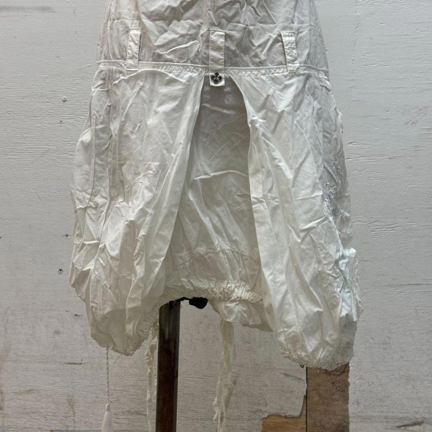 Vintage La Mode Est à Vous White Cotton Parachute Dress
