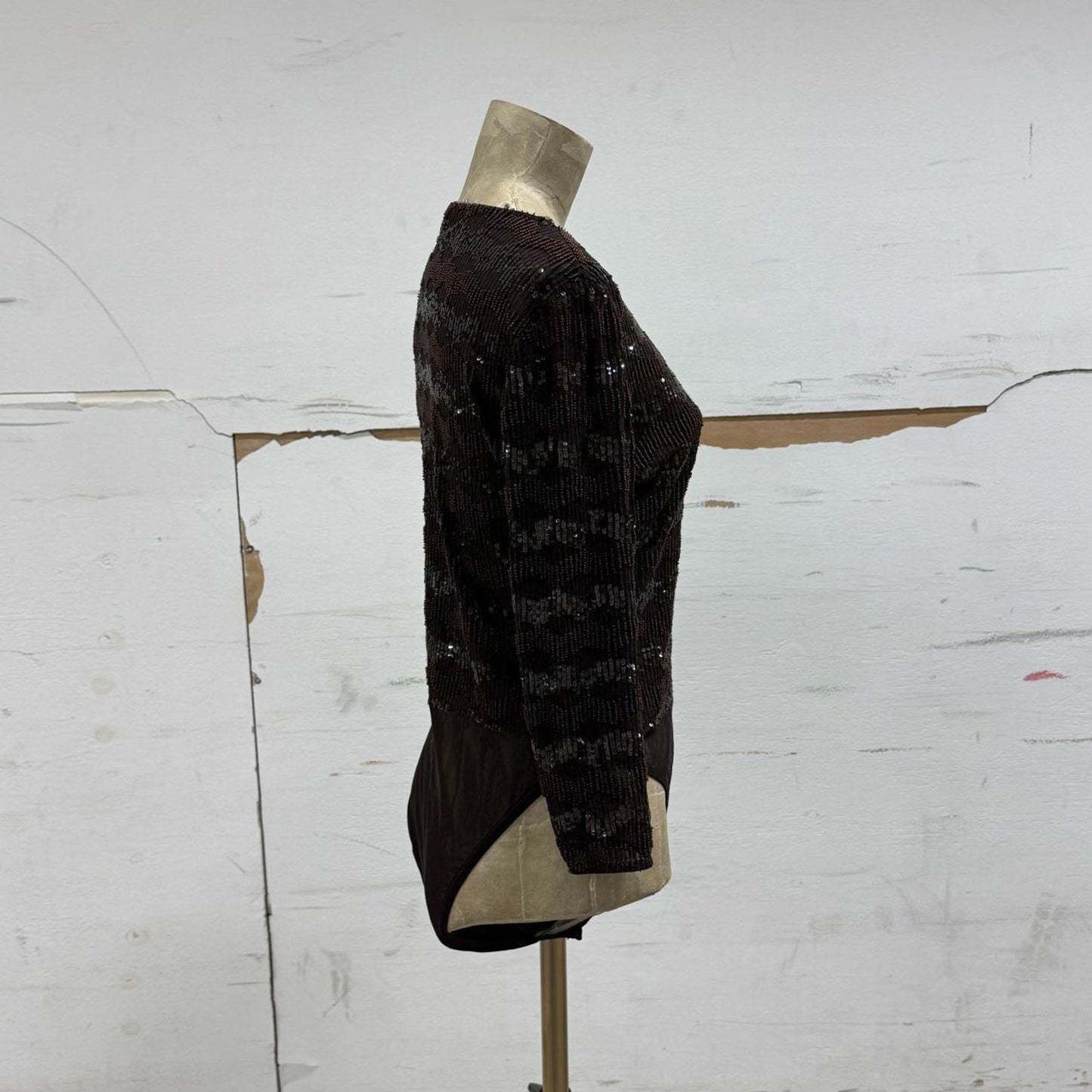 90s Vintage Giorgio Armani Beaded Silk Bodysuit