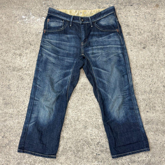 Vintage EDWIN E-Function 503 EF593 Cropped Capri Denim Jeans Y2K